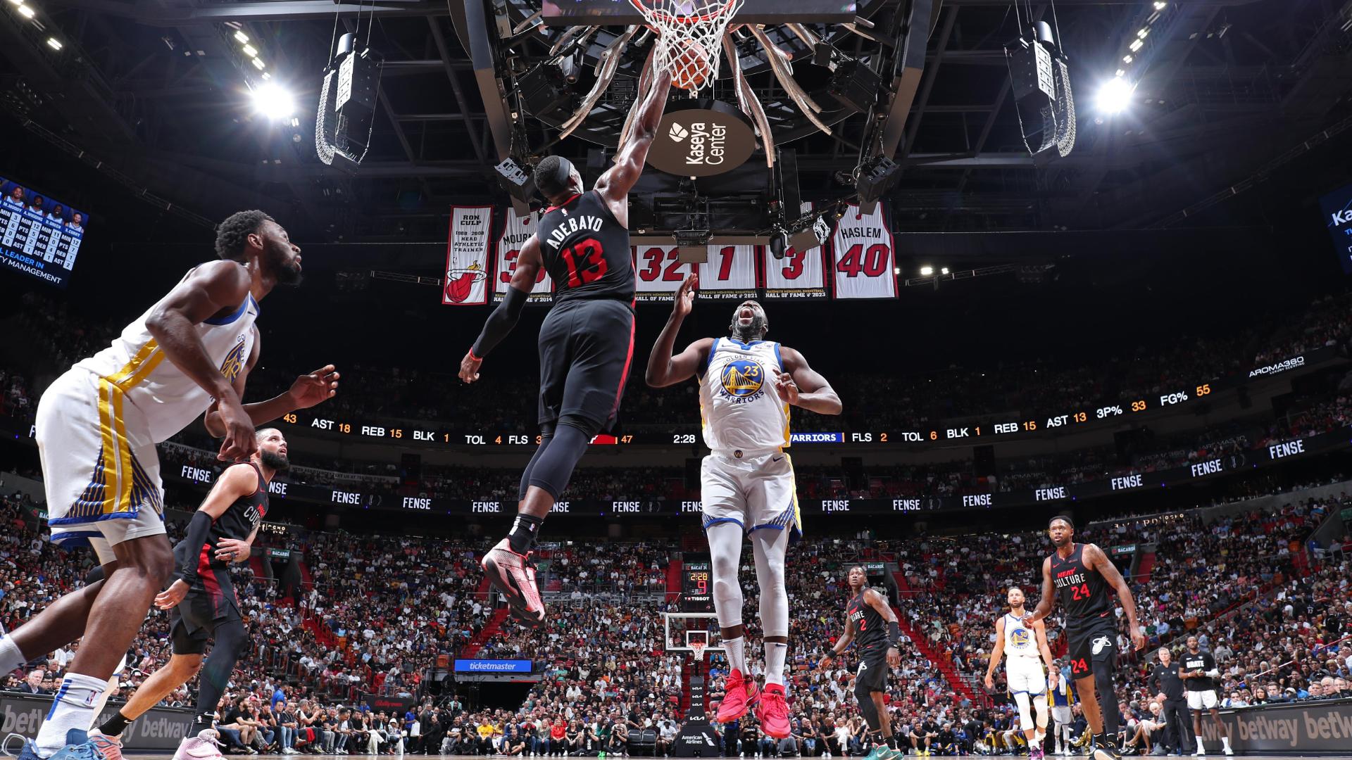 Bam S Big Block On Draymond Sparks Heat Bucket In Transition Stream