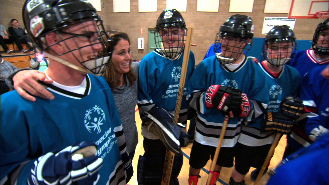Foudy Does It: Special Olympics floor hockey