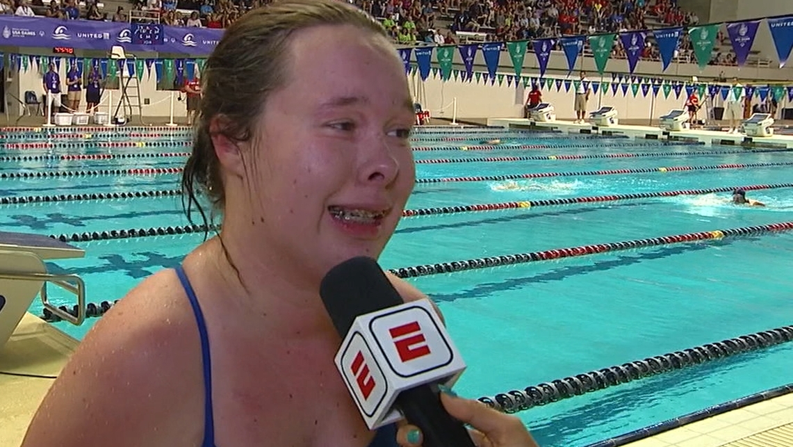 Special Olympics gold medalist gets emotional after win