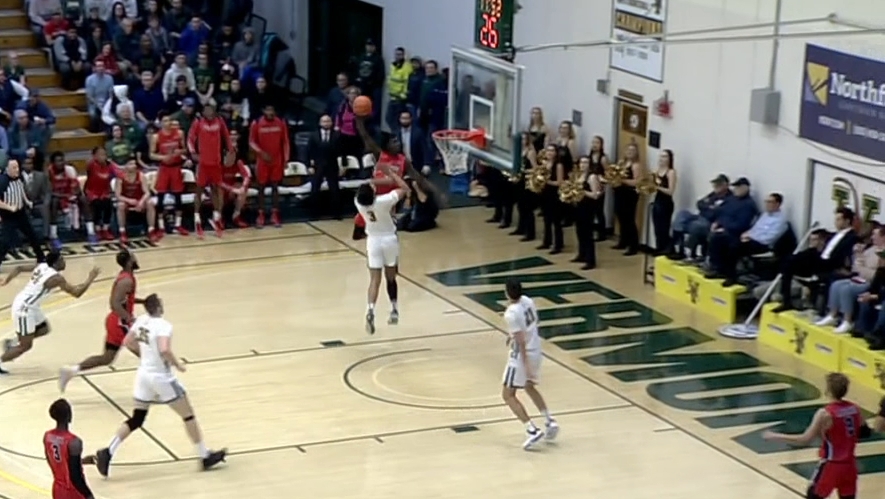 Stony Brook S Gueye Posterizes Vermont Defender Watch Espn