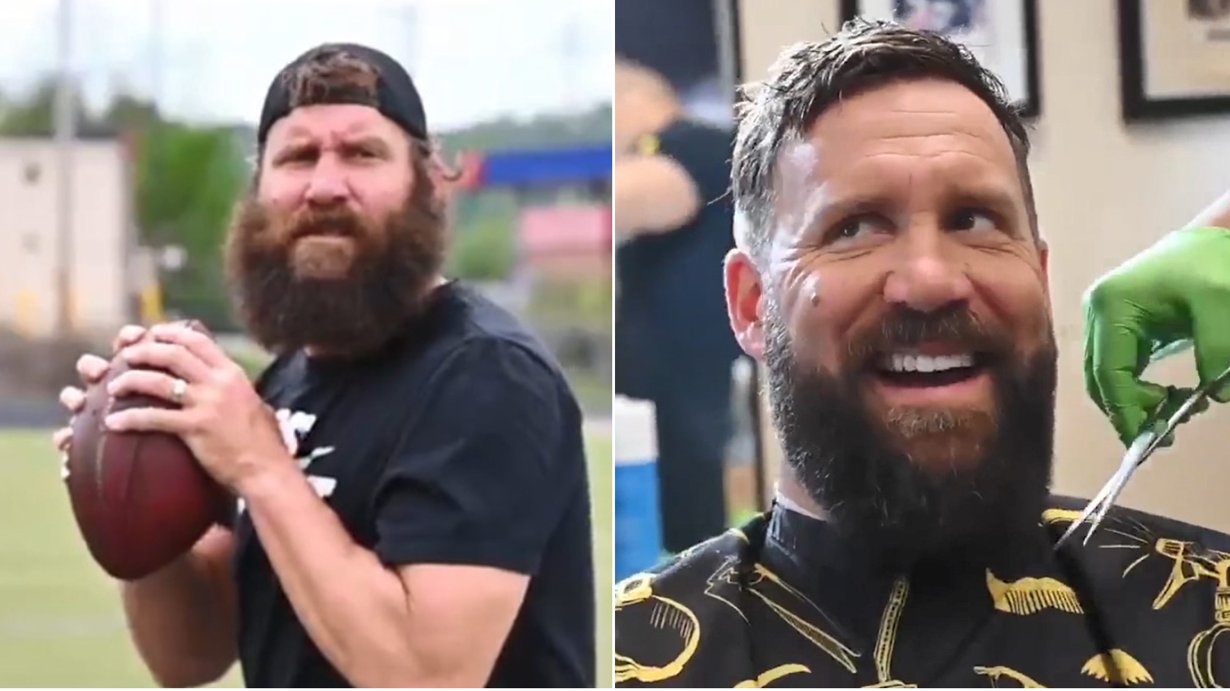 Big Ben wouldn't shave until he could throw to his teammates he's a