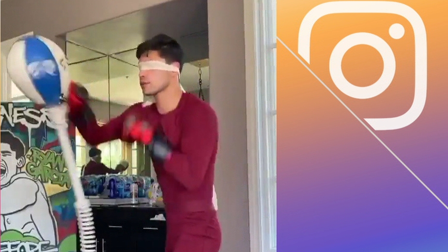 Ryan Garcia has explosive punches even when blindfolded