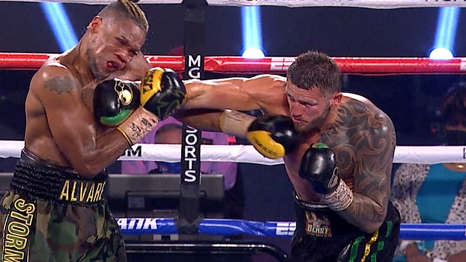 Joe Smith Jr. puts Eleider Alvarez out of the ring with a vicious right hand