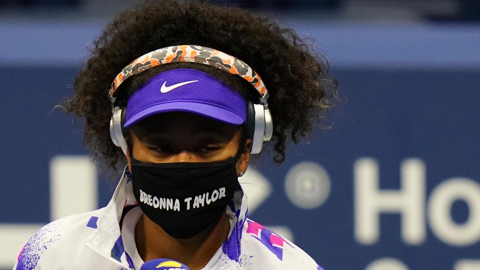 Osaka Walks Out For Her Round 1 Match Wearing Breonna Taylor Mask Watch Espn