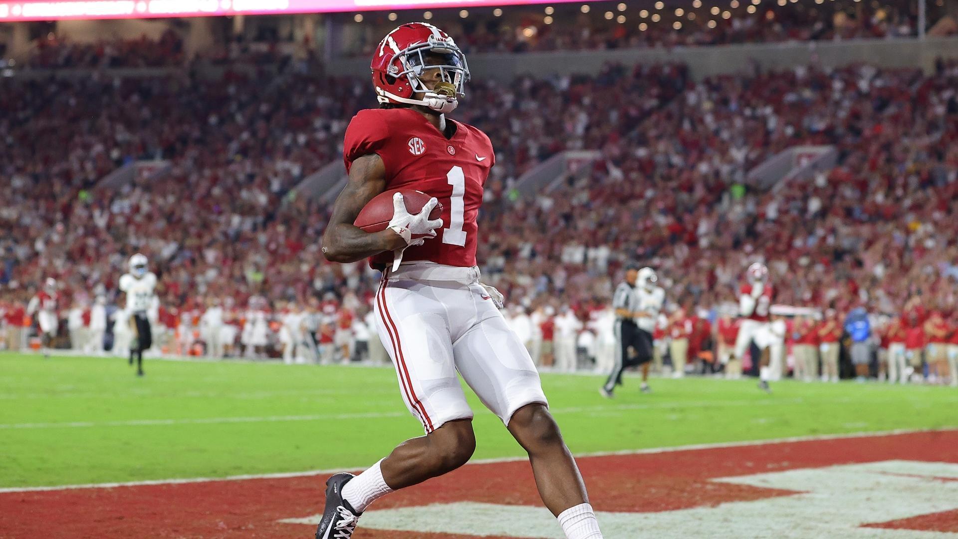 Bama's Jameson Williams makes history with 3 TDs longer than 80 yards