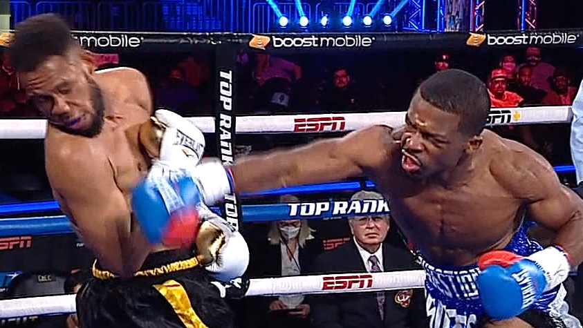 Antoine Cobb's incredible KO sends Jerrion Campbell into the ropes