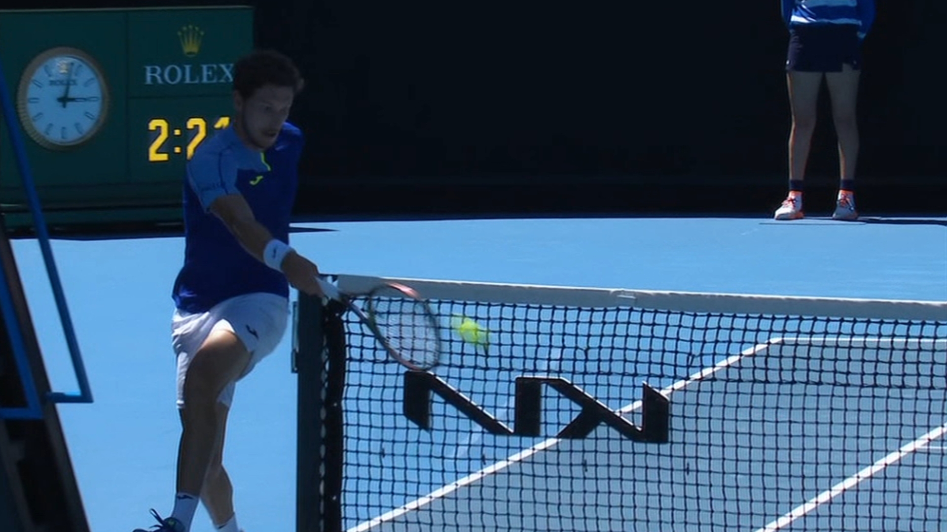 Carreno Busta wins extraordinary point from opponents side of the net - Stream the Video