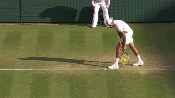Kyrgios gets fancy with between-the-legs serve