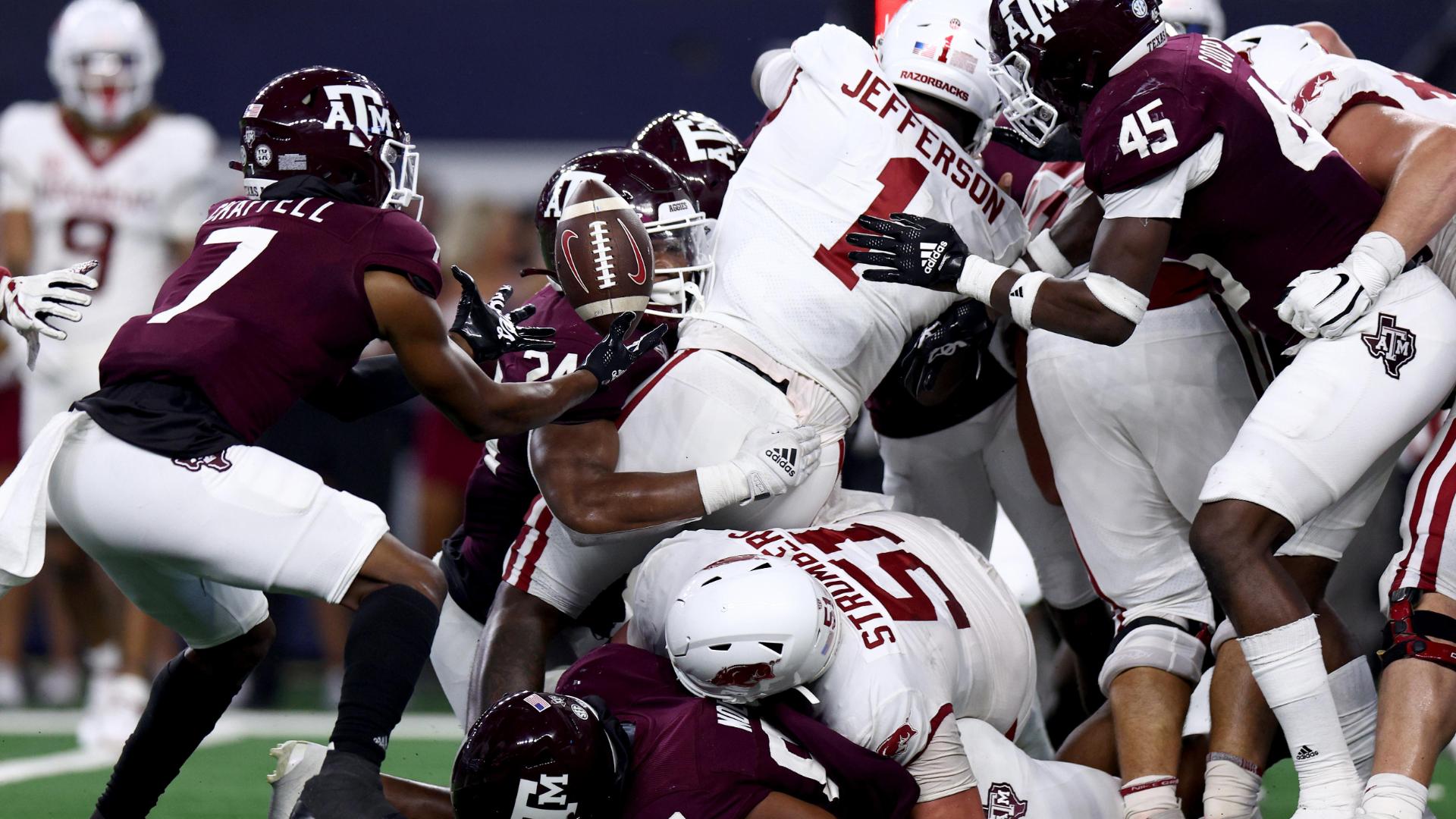 Texas A&M's defense with one of the wildest touchdowns of the season