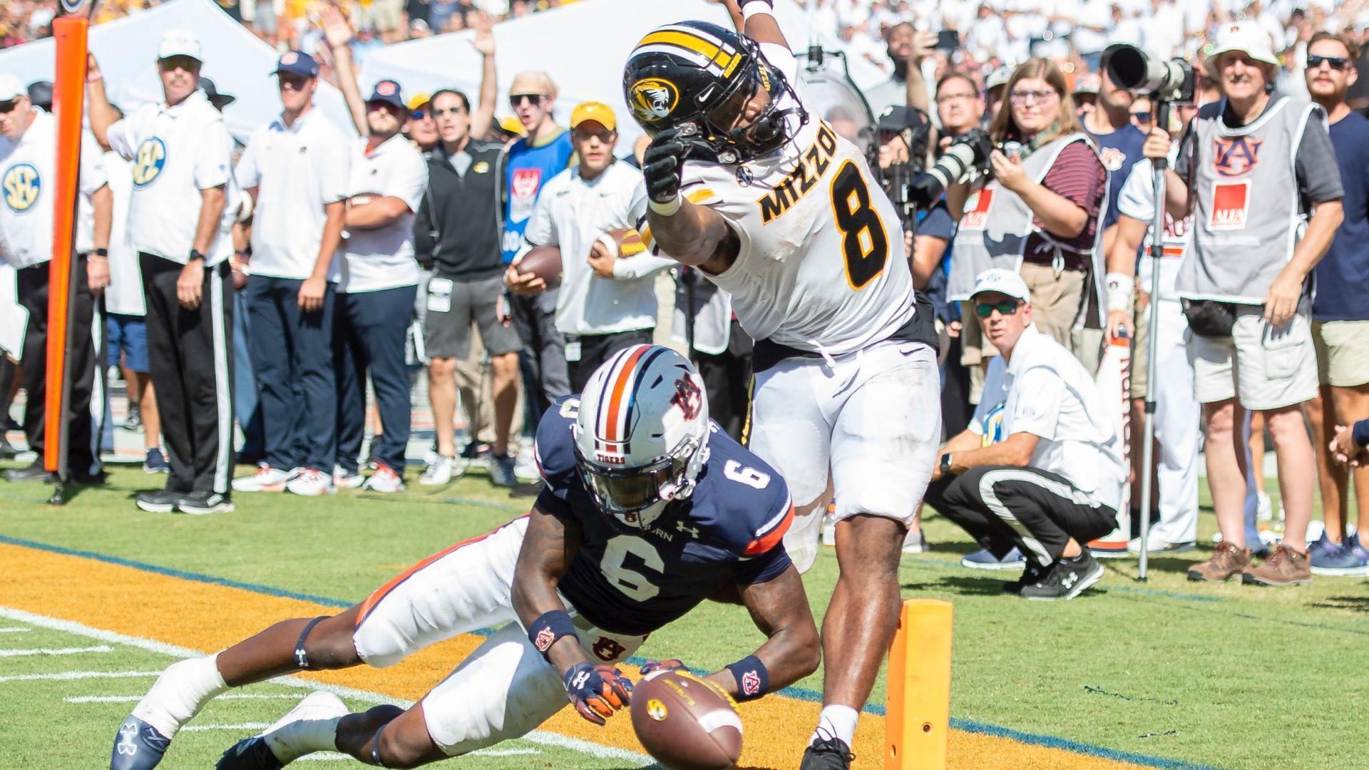 Missouri RB fumbles at goal line in OT, gifting win to Auburn