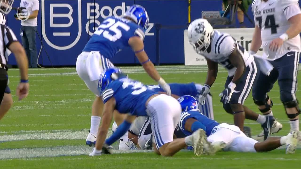 BYU's Max Tooley get penalty for throwing a shoe