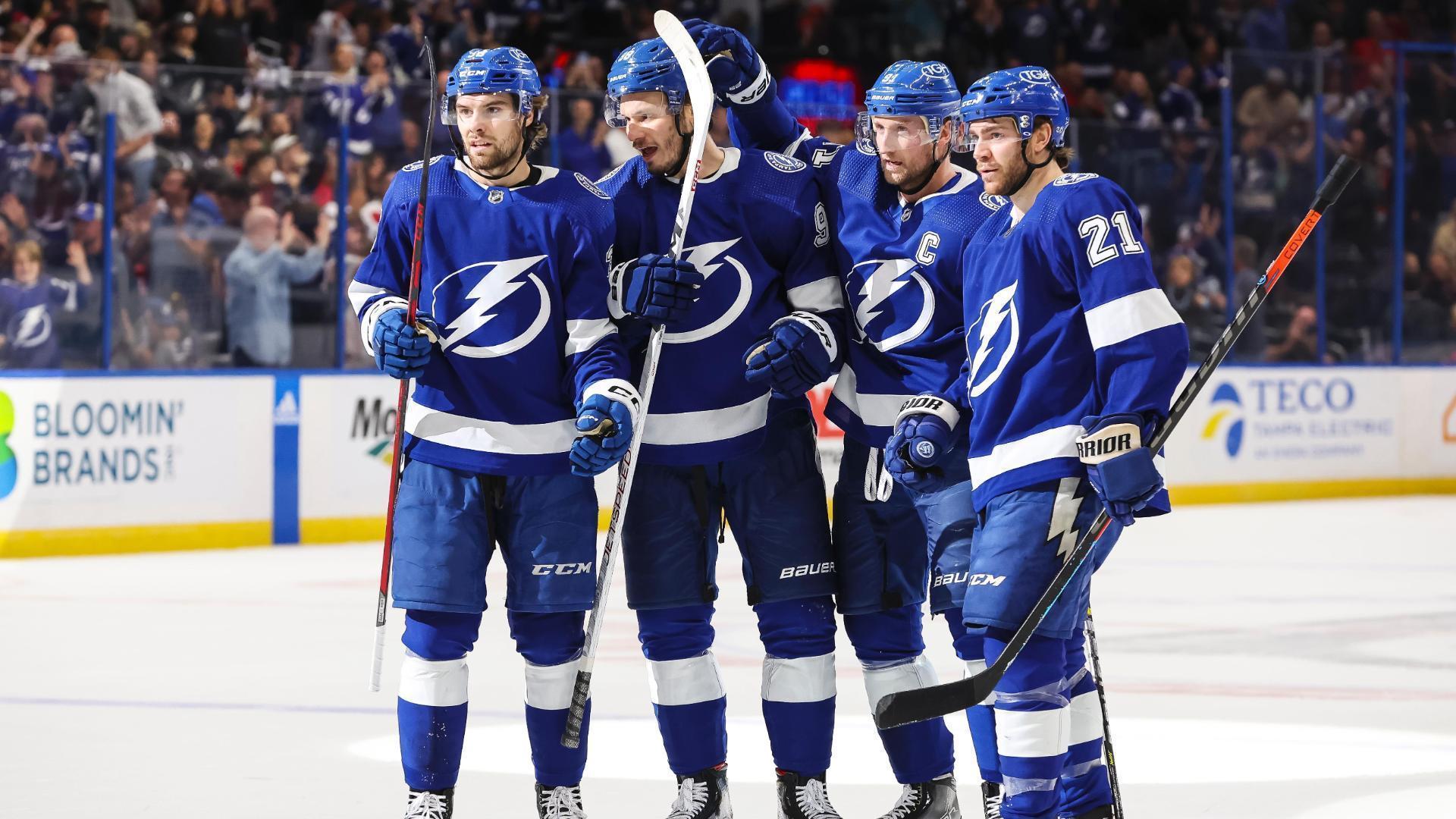 Lightning strike with four goals in the first period Watch ESPN