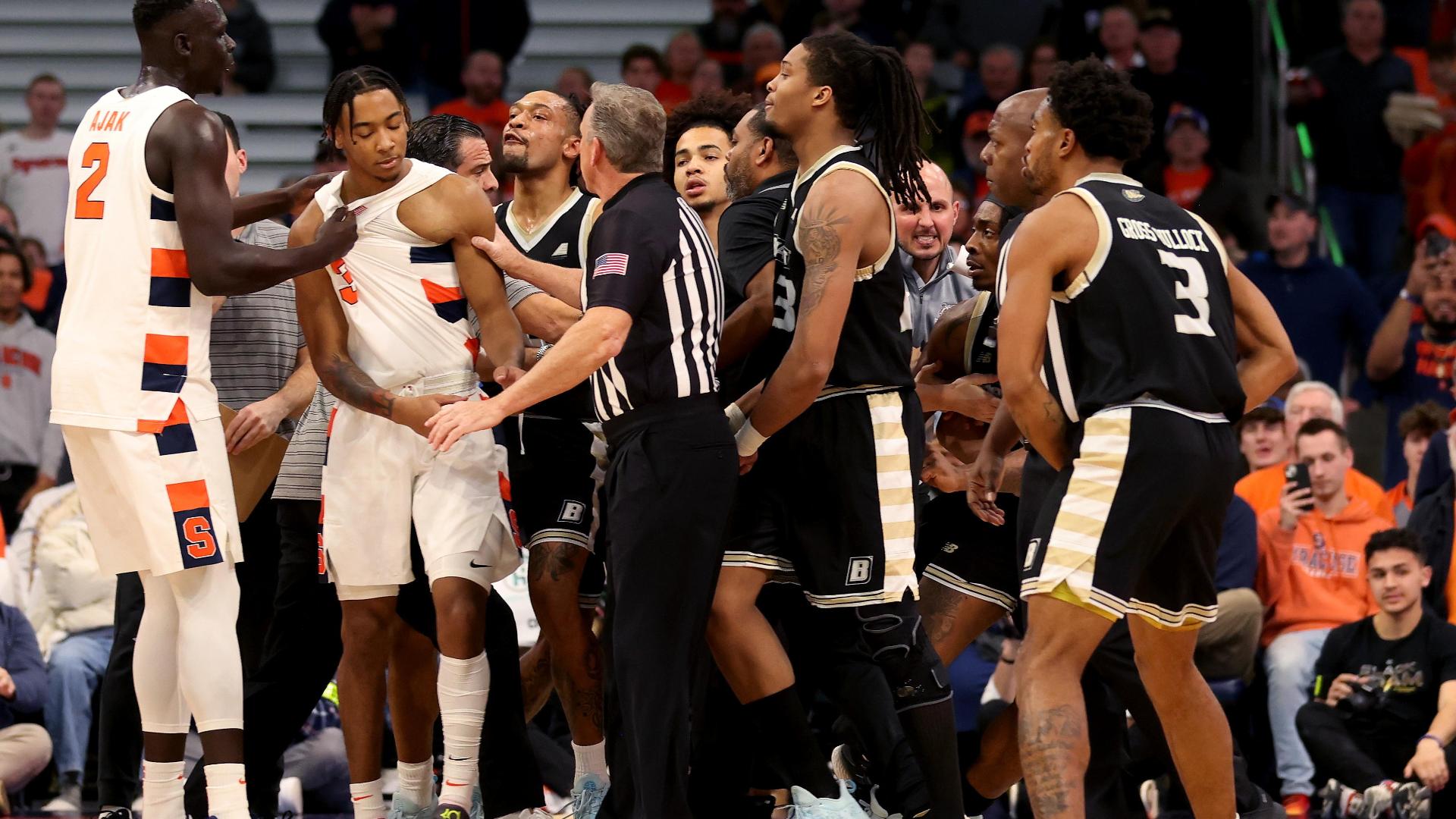 Multiple ejections occur after Syracuse, Bryant players slap each other