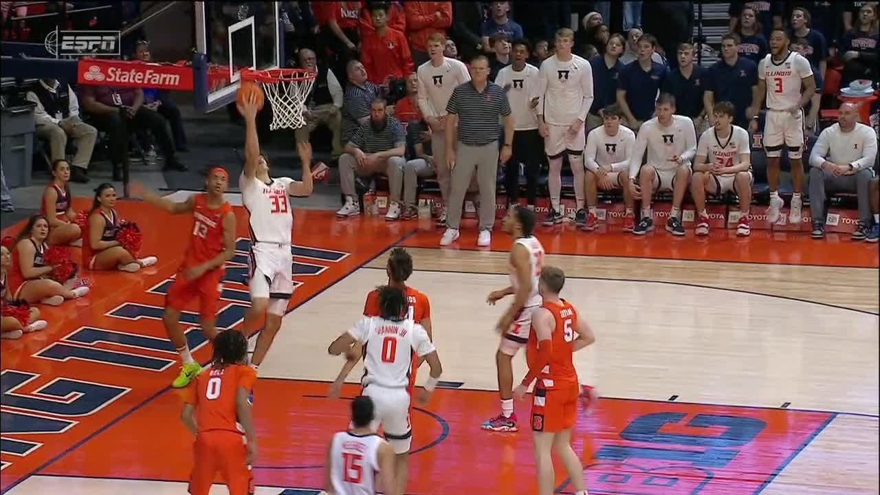 Illinois crowd goes wild after Coleman Hawkins secures triple-double - Stream the Video