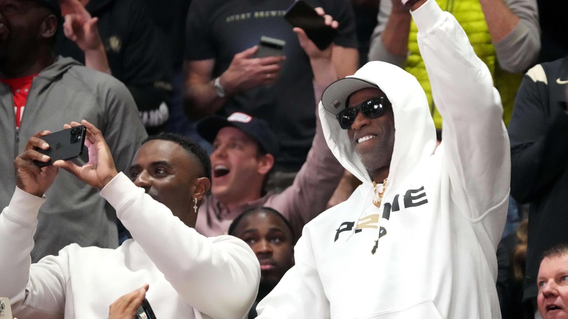 Deion gets rousing ovation from fans at Colorado basketball game