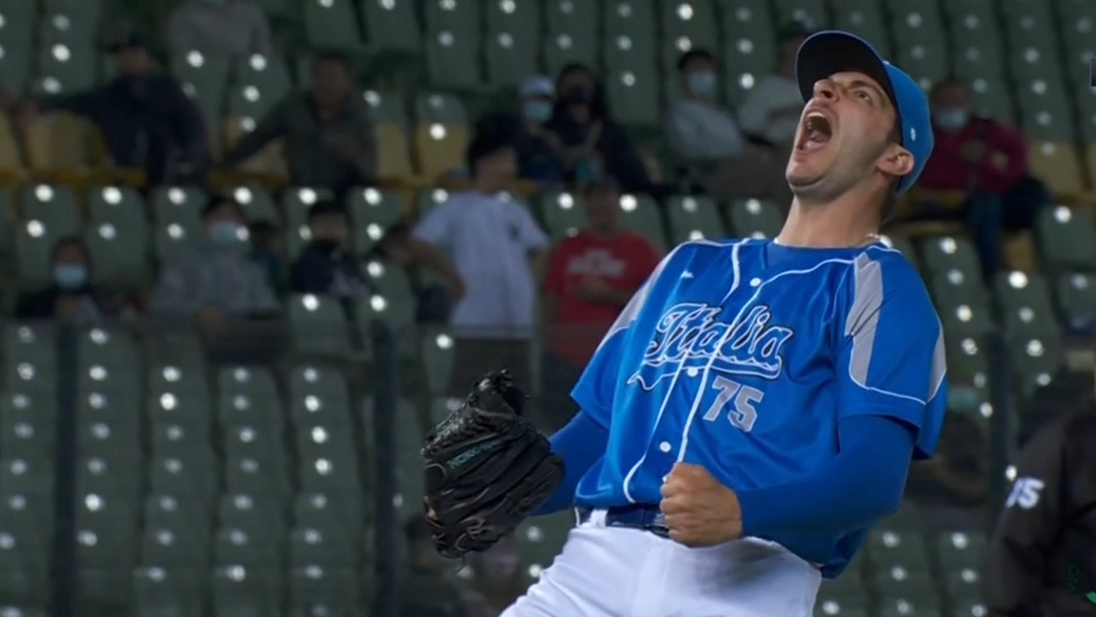 Im him! Italys Joe LaSorsa is fired up after a huge strikeout - Stream the Video