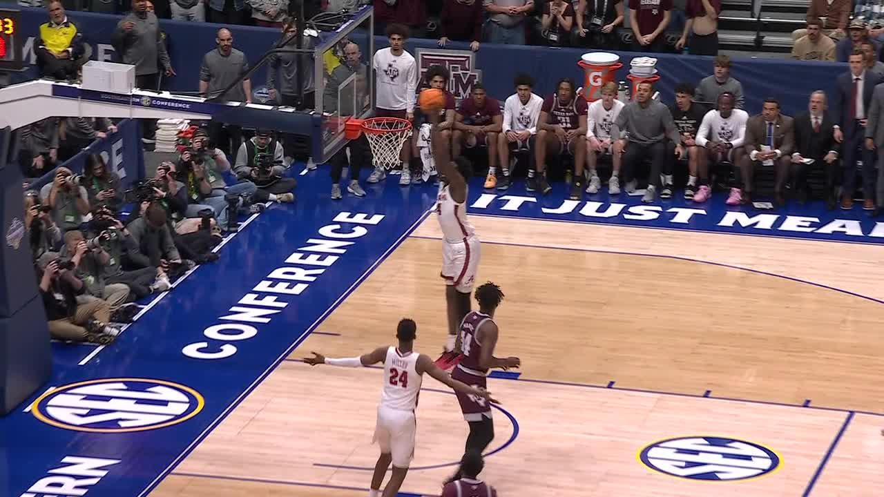 Charles Bediako throws down an Alabama slam Stream the Video Watch ESPN