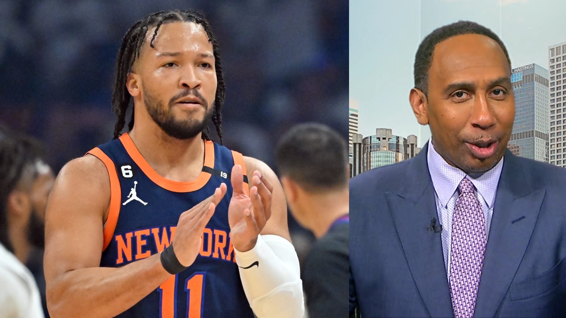 'Orangeandblue skies!' Stephen A. revels in Knicks' Game 1 win