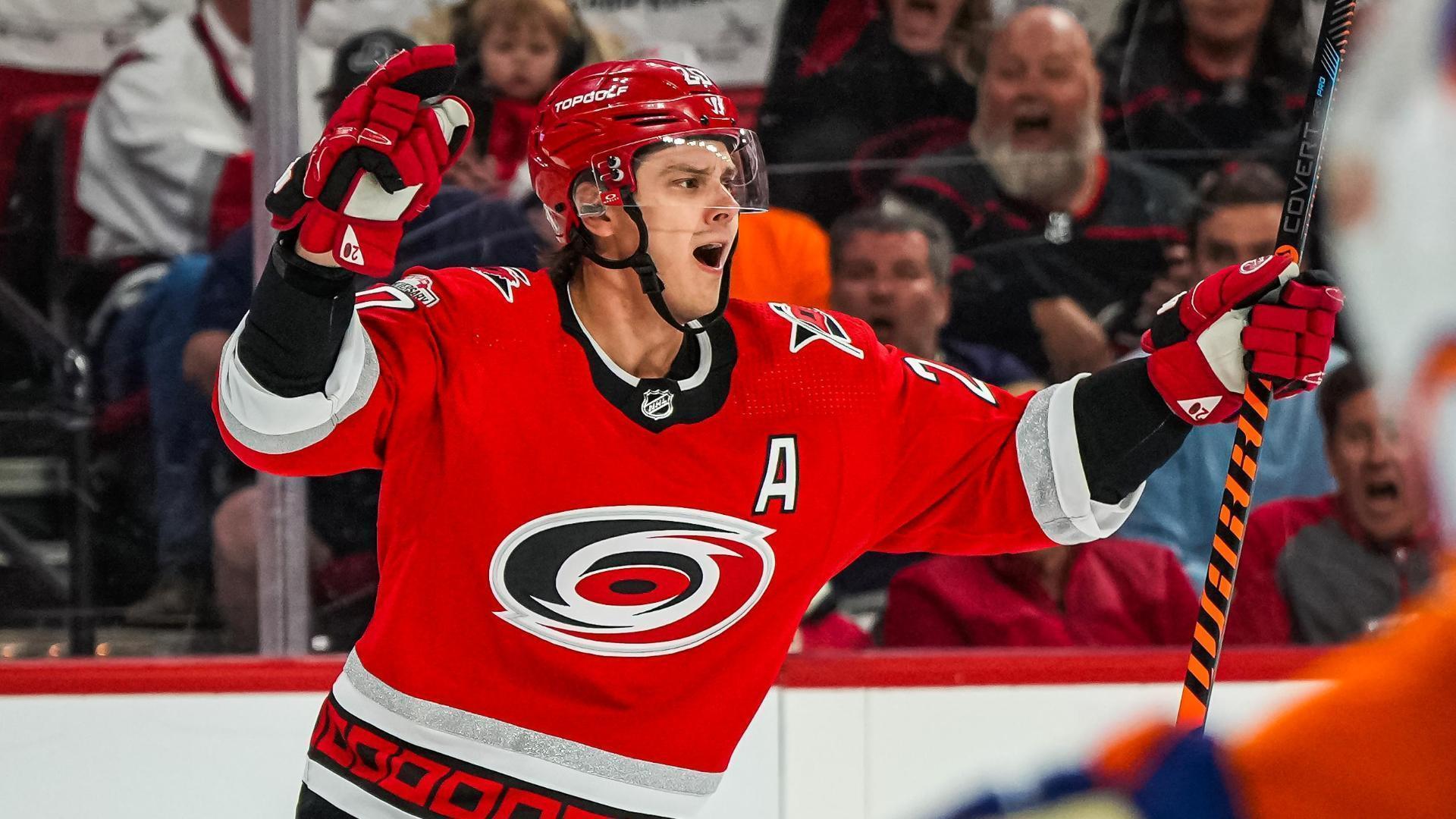 Sebastian Aho rips on the power play Stream the Video