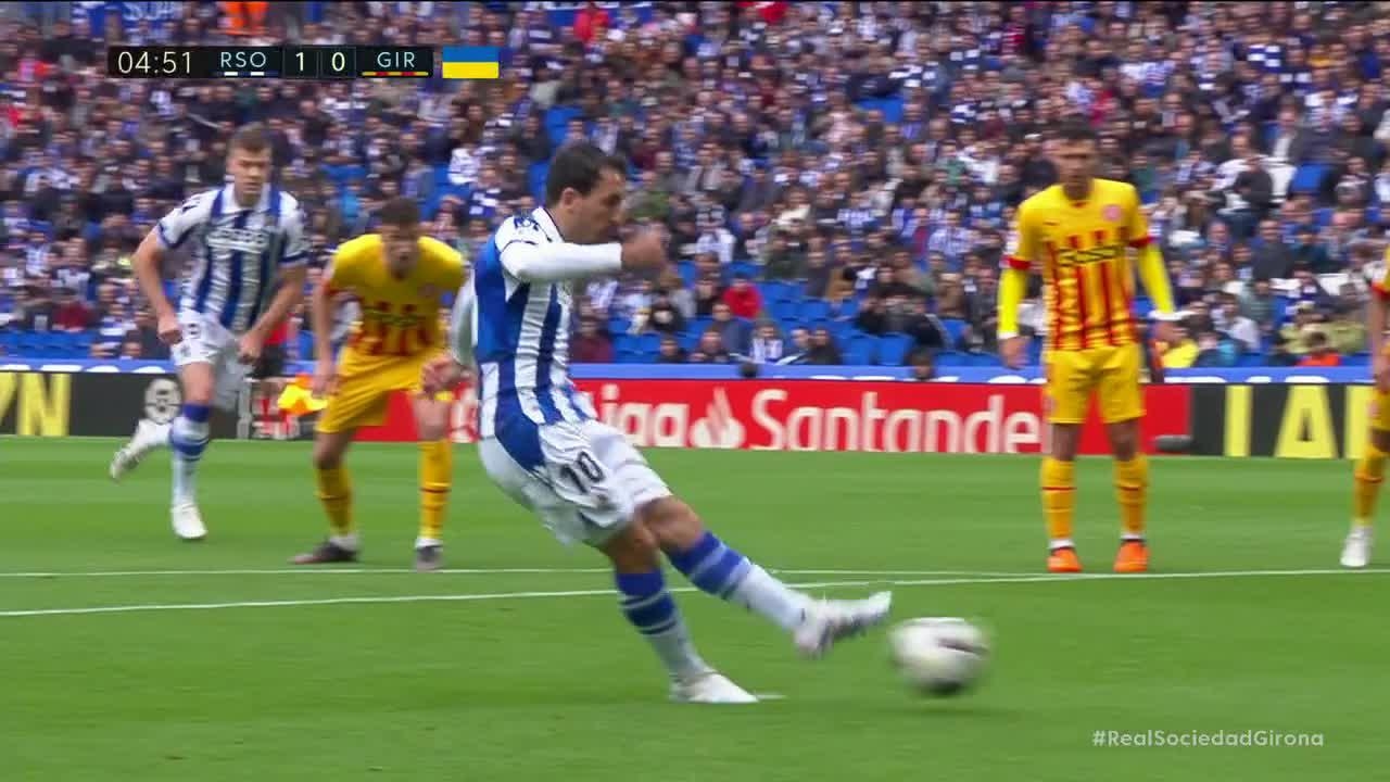 Mikel Oyarzabal scores penalty goal vs. Girona