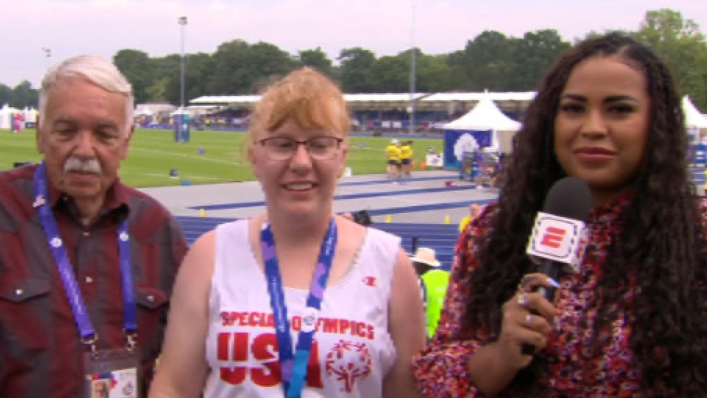 Brandy Goodson proud and happy after finishing second in the 200 metres