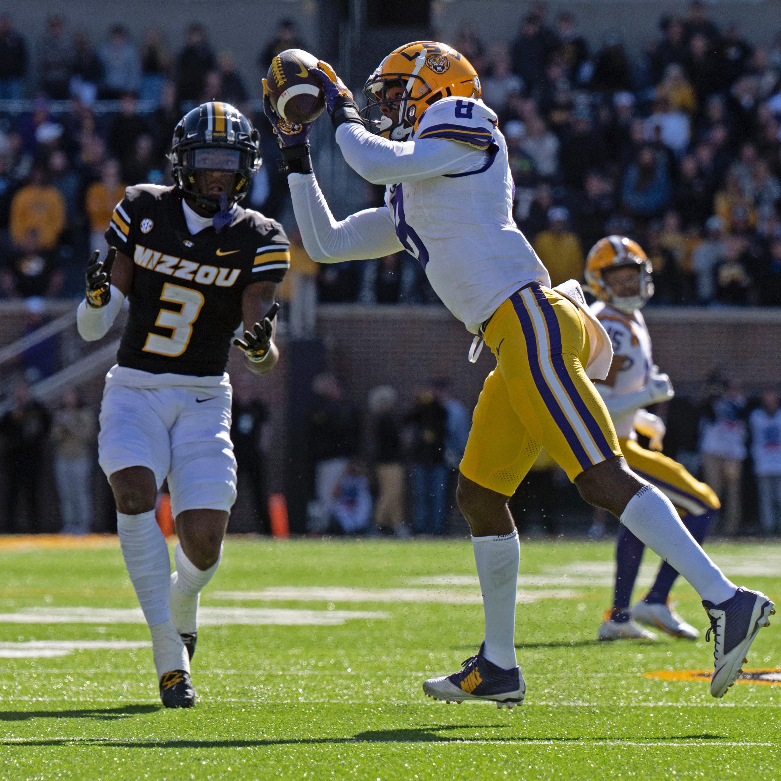 Florida Gators - On October 12th, 2008, Brandon Spikes had his first 2  career interceptions, returned one for a touchdown, and lead a Florida  defense that limited LSU to 80 total rushing