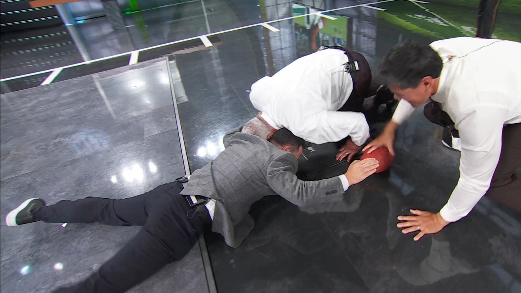 Rex ryan demonstrates how to stop tush push in funny fashion stream