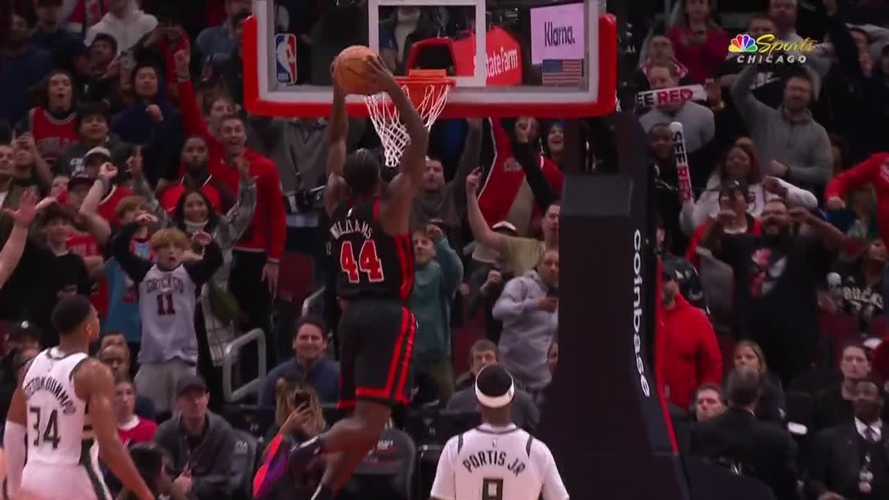 Caruso's steal sets up a Williams game-sealing slam for Bulls in OT