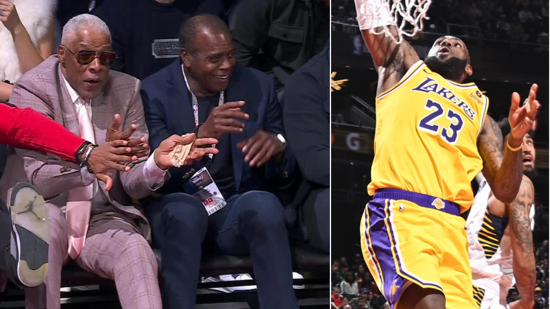 LeBron's double-clutch slam gets Dr. J hyped