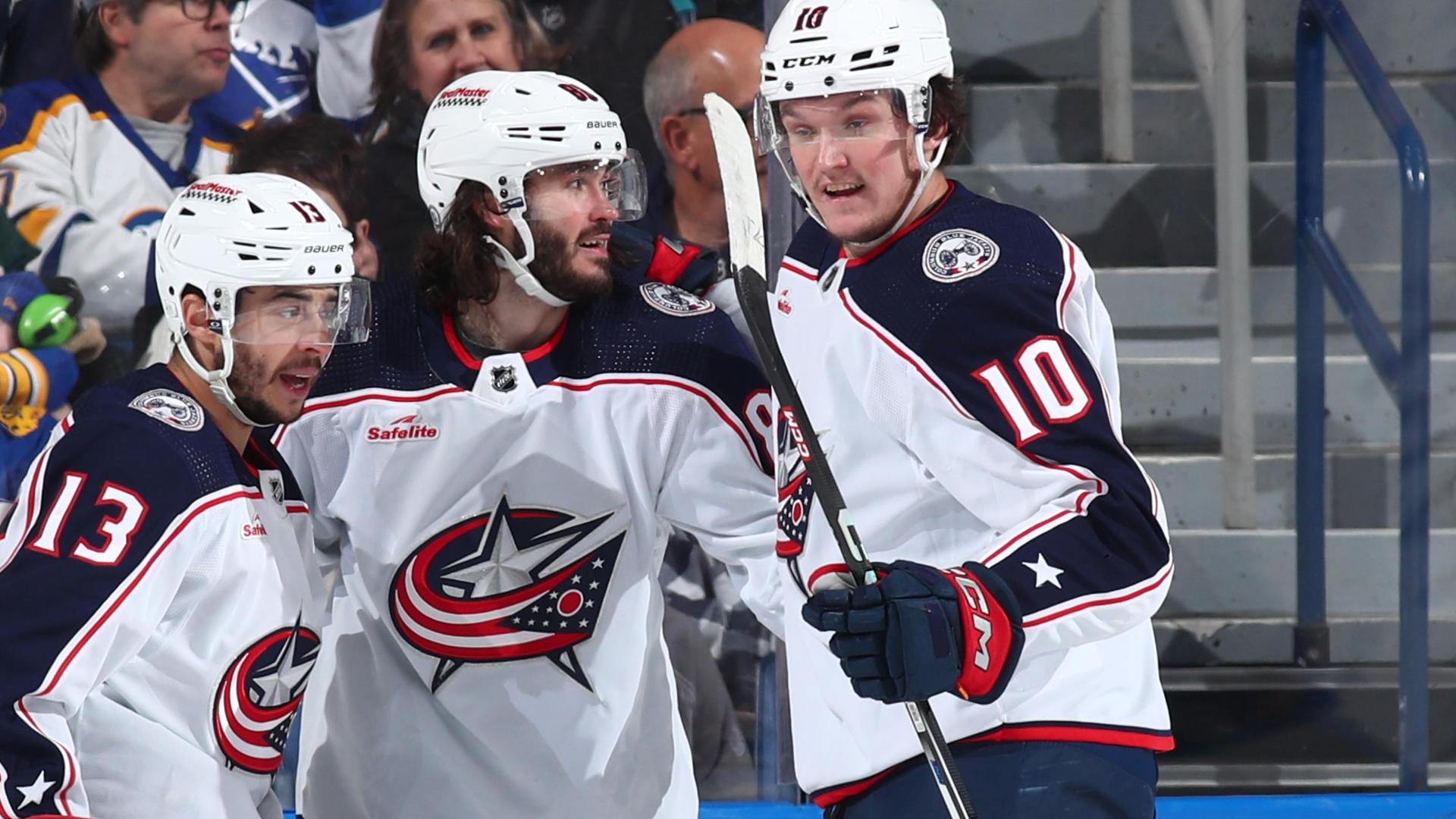 Kirill Marchenko completes hat trick as Blue Jackets thrash Sabres