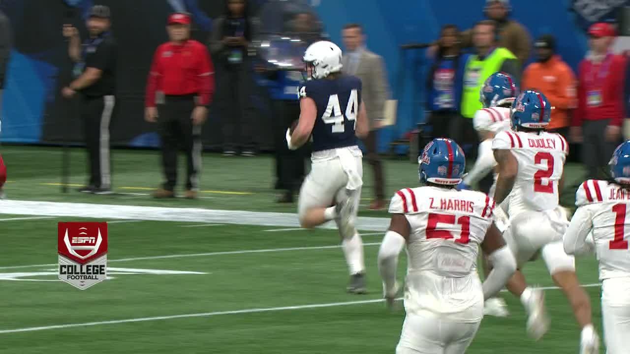 Tyler Warren takes deflected pass 76 yards for a Penn State 1st down ...