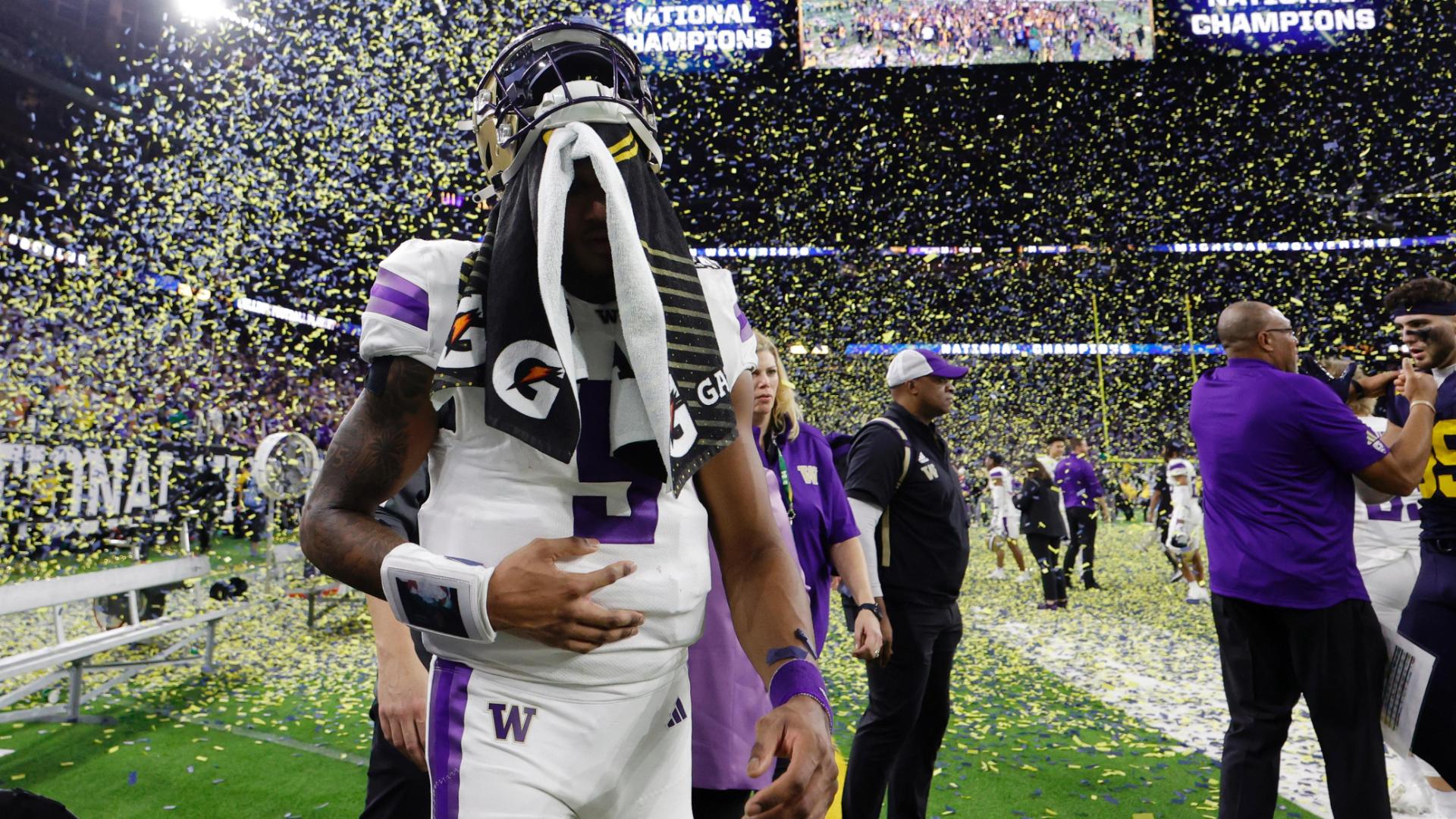 Michael Penix Jr. walks off after Washington's title game loss Stream