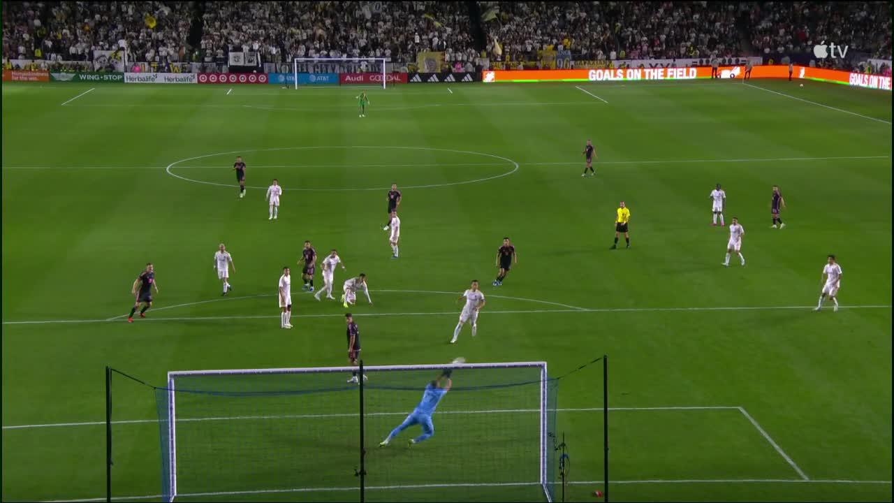 Messi's shot blocked with ease