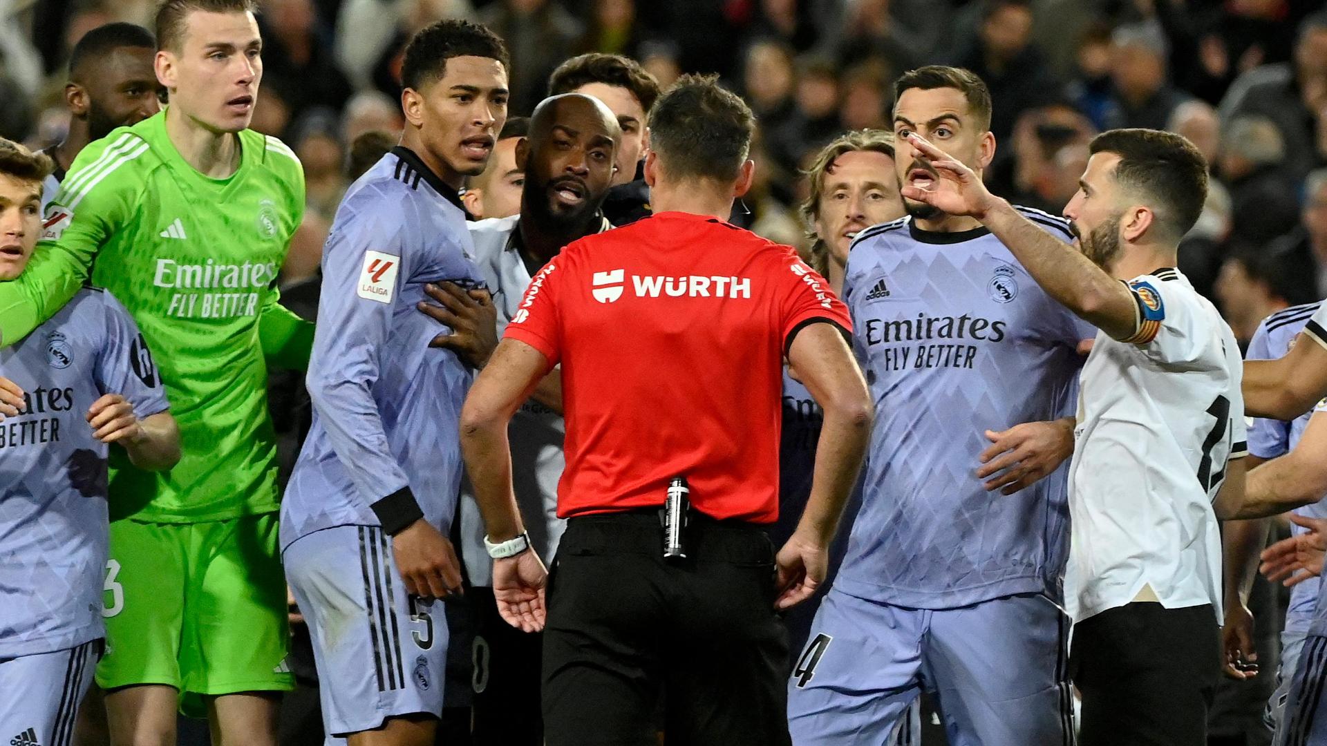 Mayhem ensues at the final whistle in Real Madrid game