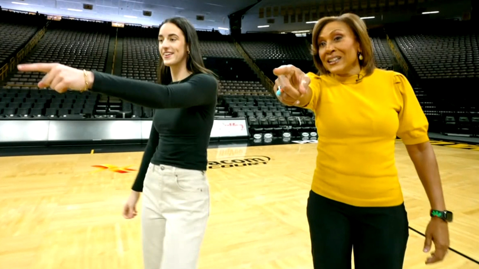 Caitlin Clark relives record-breaking shot on GMA