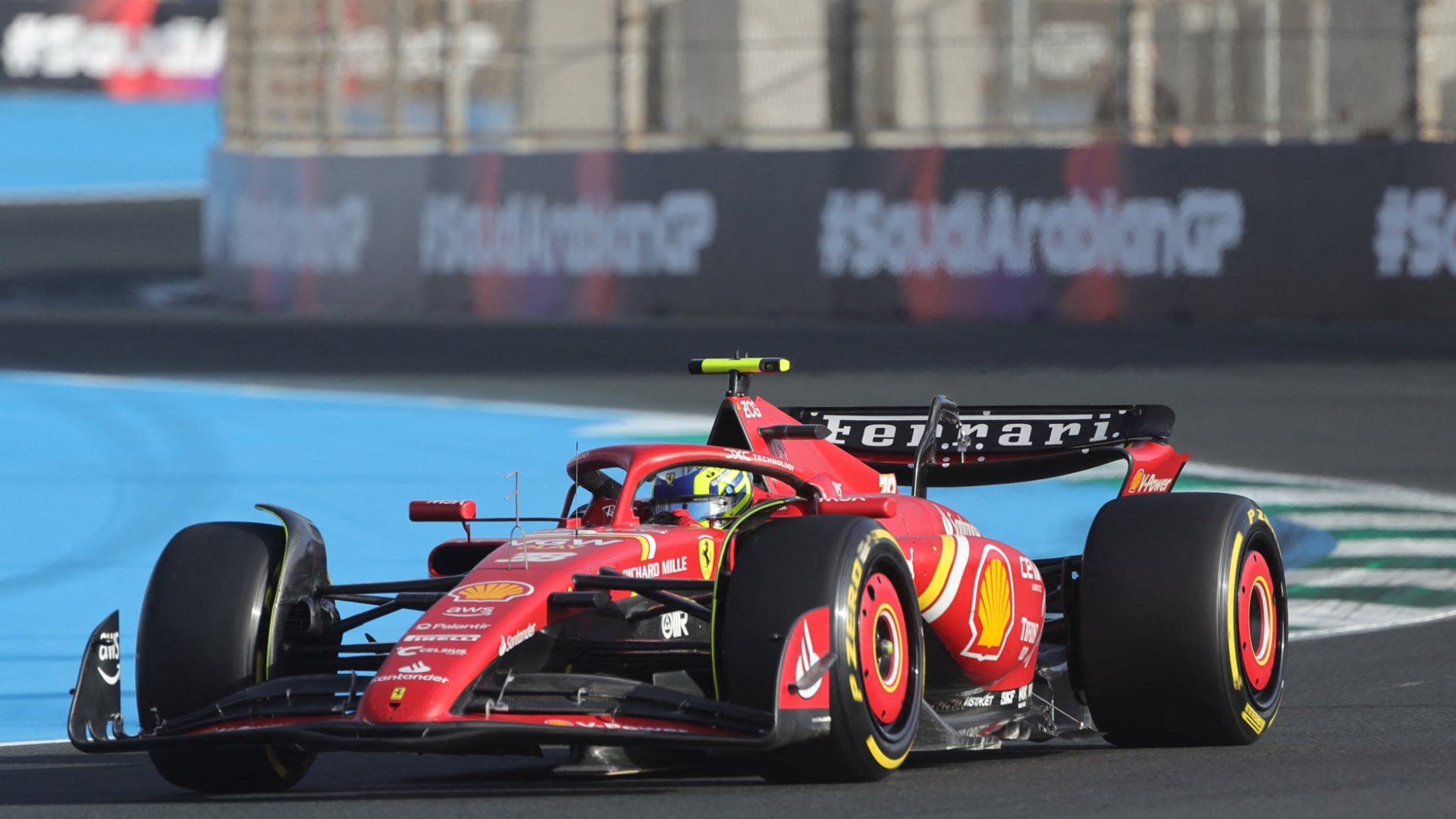 Ferrari's Ollie Bearman heads out on track in final practice