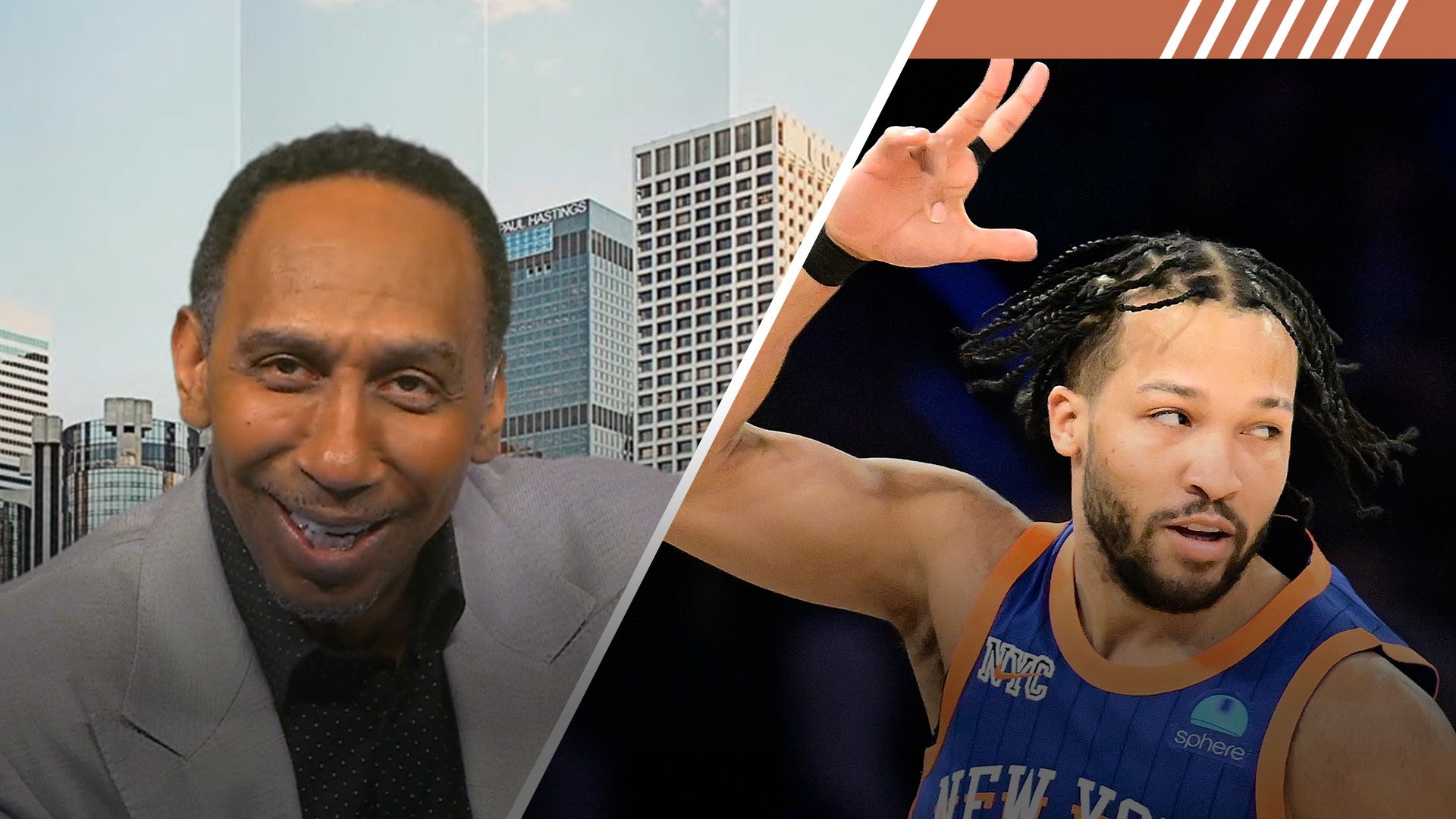 Stephen A. gleefully makes his prediction for 76ers-Knicks