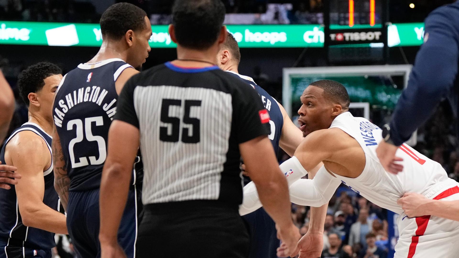 Russell Westbrook and P.J. Washington ejected after scuffle