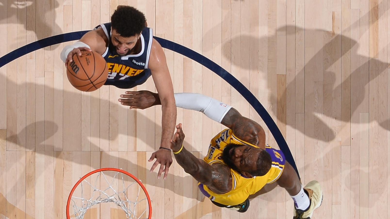 Jamal Murray lifts off to put LeBron on a poster