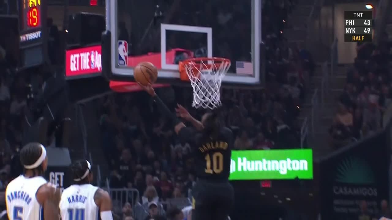 Garland puts on a show with left-handed layup