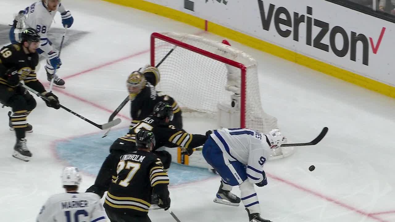 Brandon Carlo makes a huge play to deny the Leafs