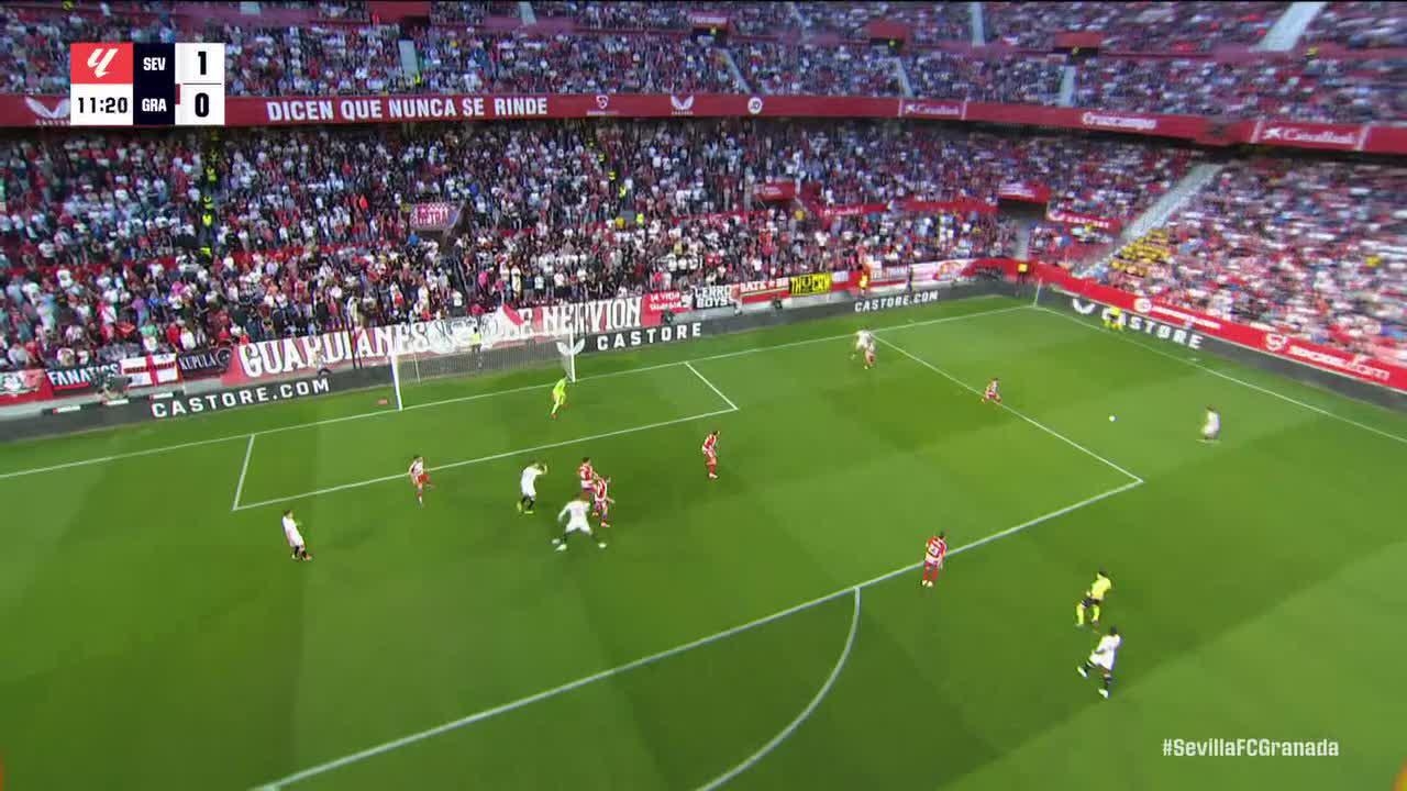 Marcos Acuña slots in the goal for Sevilla