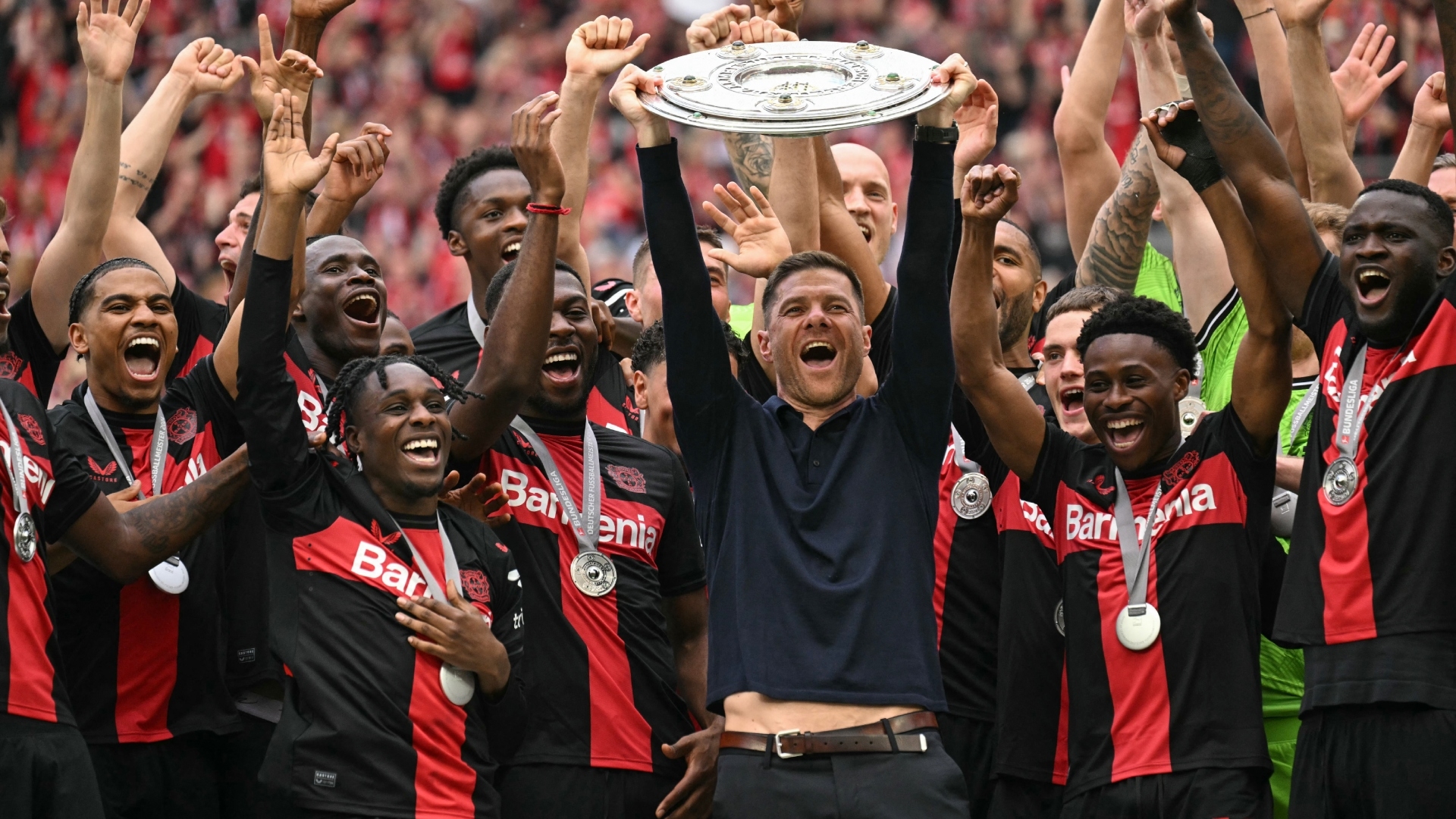Leverkusen's invincibles lift the Bundesliga trophy