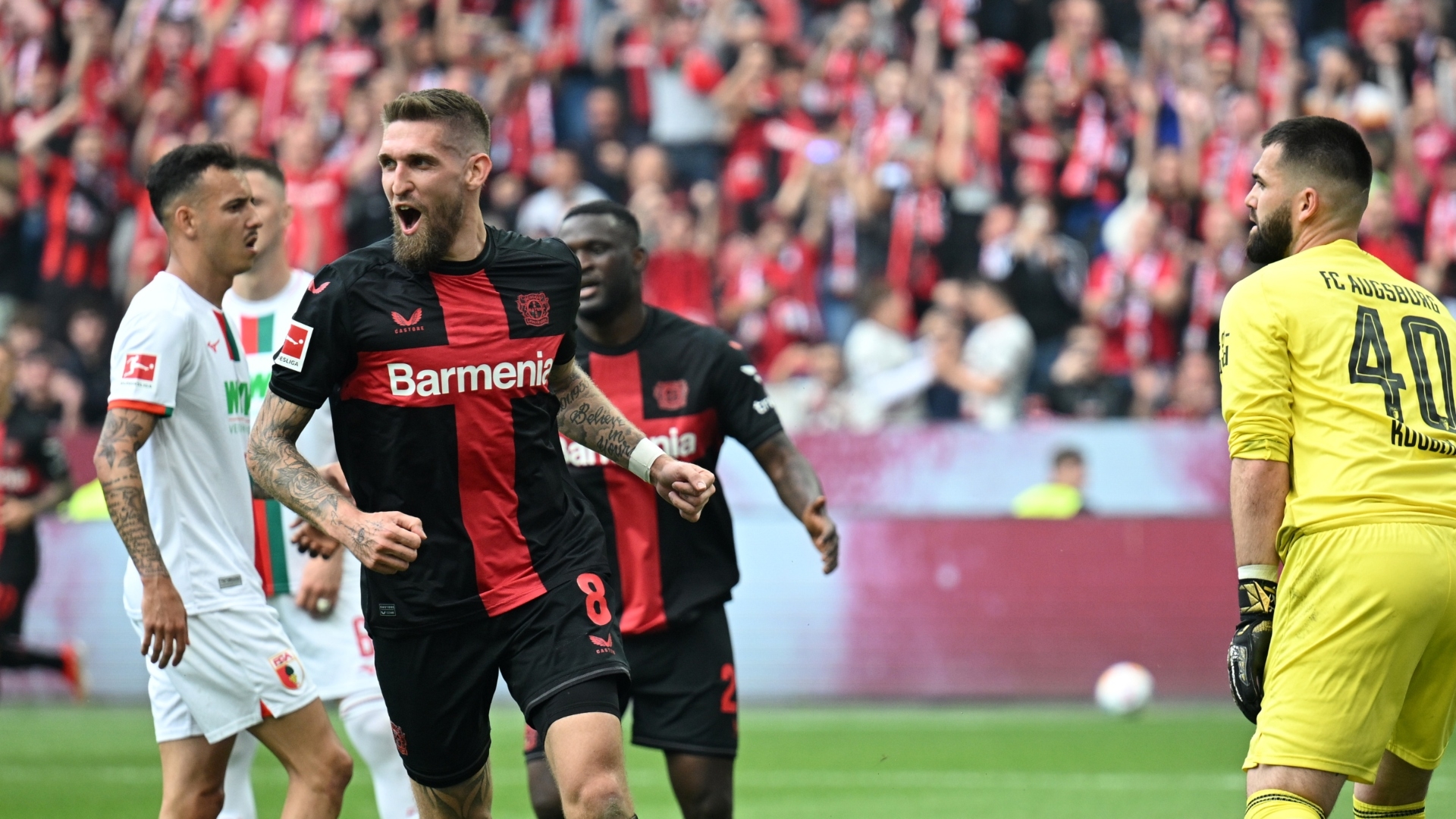 Leverkusen close in on unbeaten season with 2-0 lead vs. Augsburg