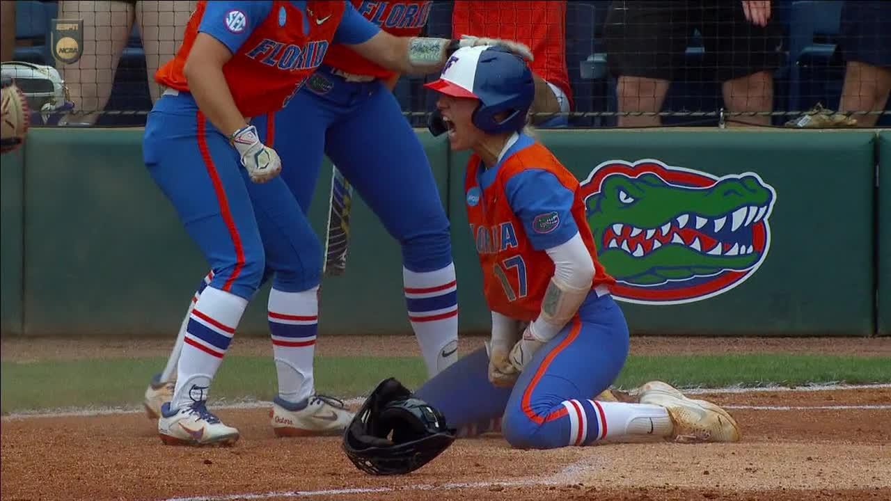 Florida's Skylar Wallace speeds around the bases for inside-the-park HR