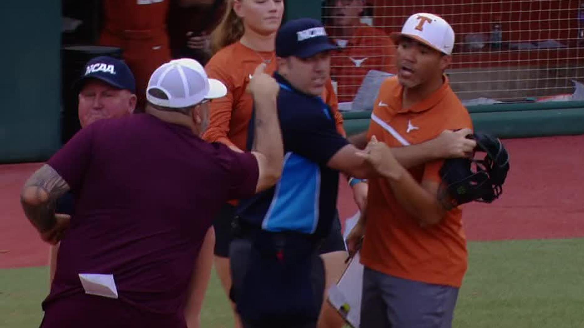Tempers flare between Texas A&M and Texas, coaches tossed
