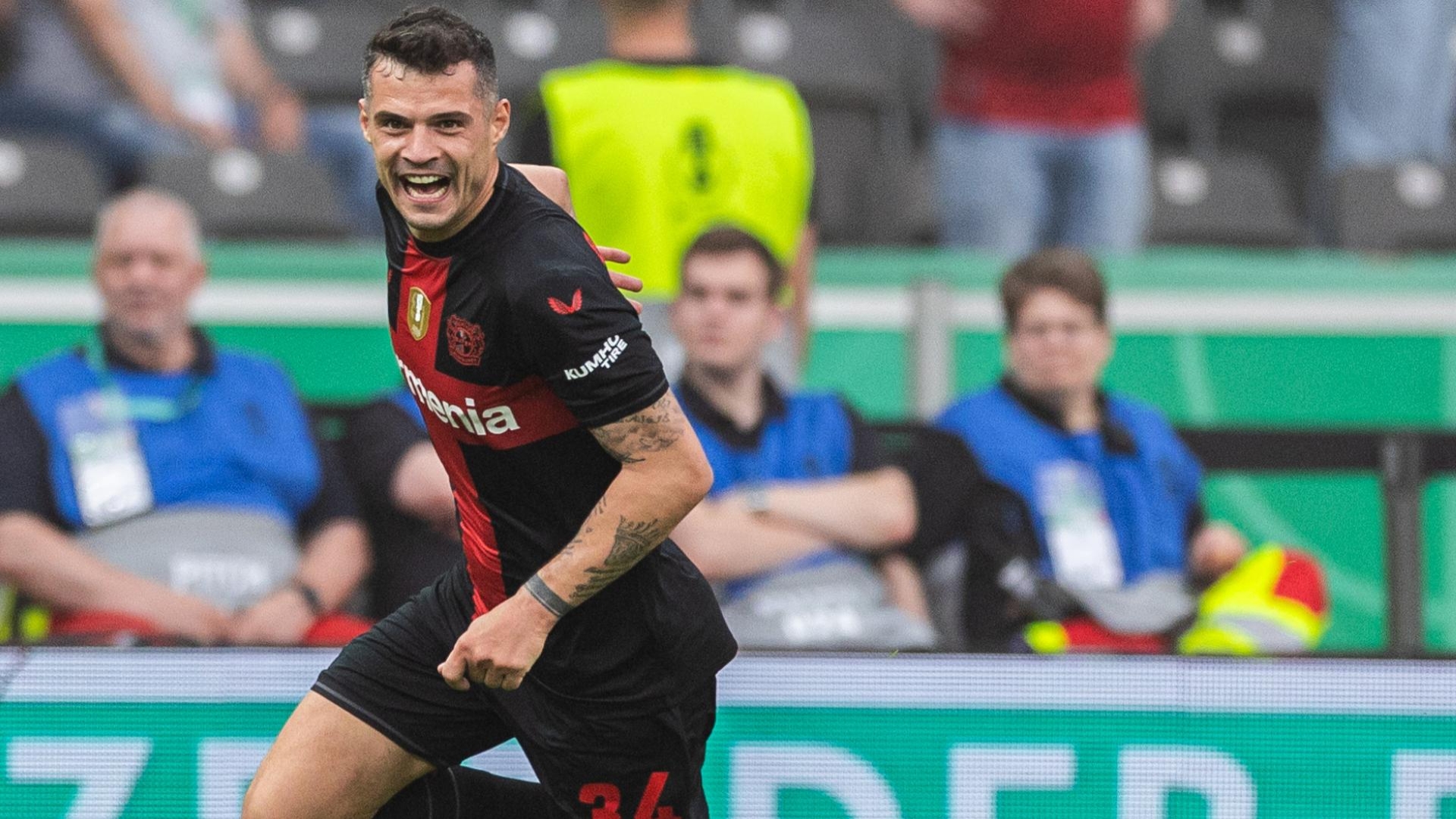 Granit Xhaka scores a screamer to give Leverkusen the lead