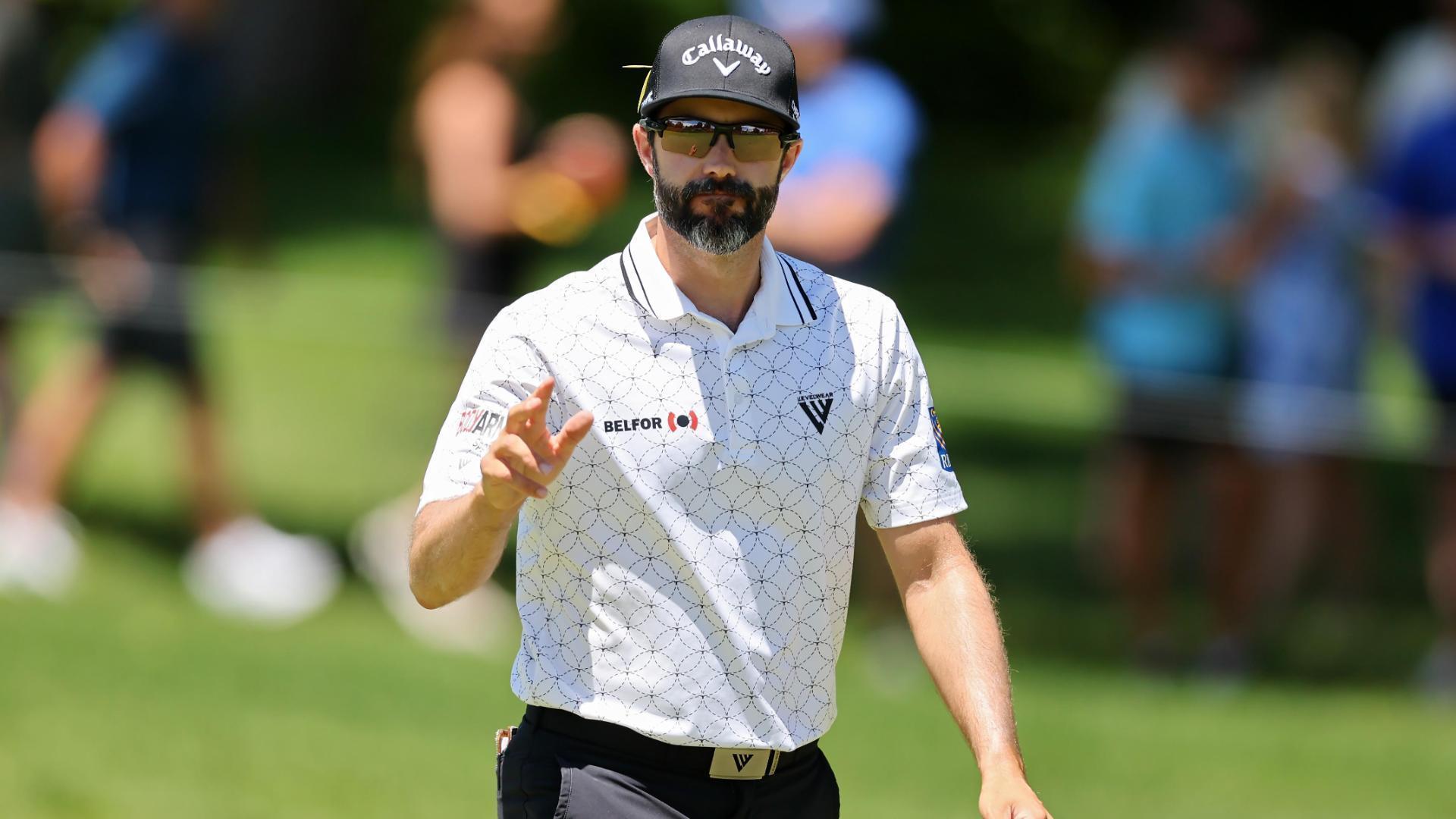 Adam Hadwin gets his final round started with a chip-in birdie