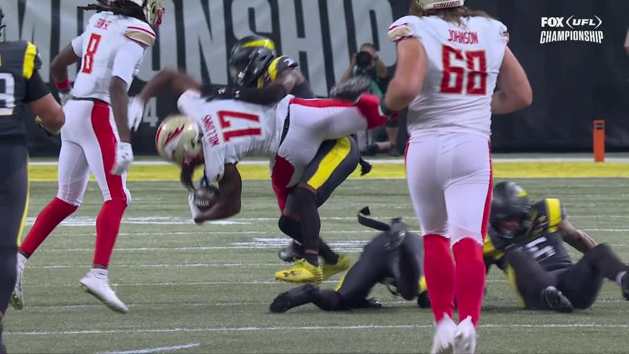 Darius Phillips jars the ball free with epic forced fumble