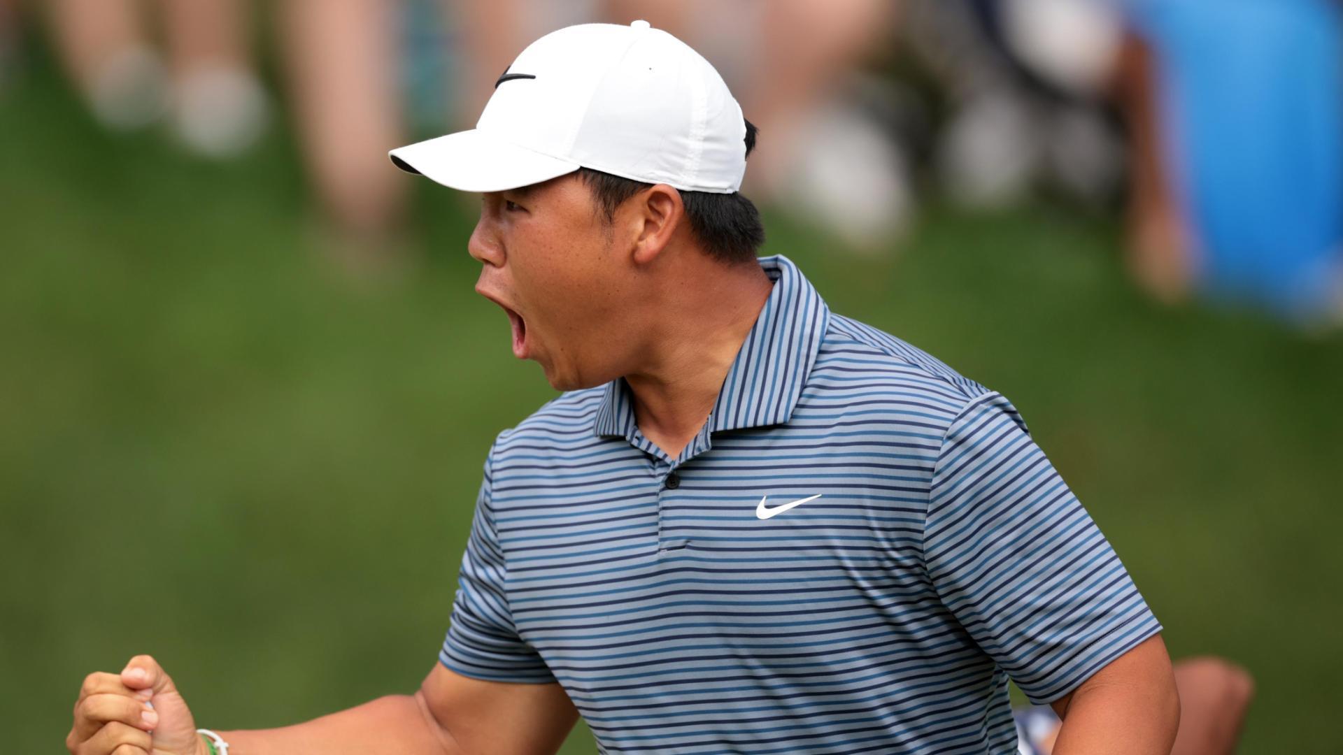Tom Kim comes up clutch on final hole to send Travelers to playoff